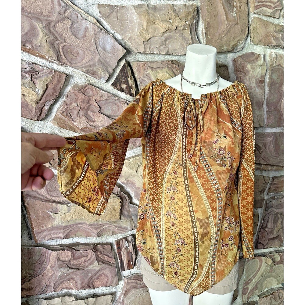 Off Shoulder AshymetricFloral Blouse Sheer‎ Nude Mesh Boho Romantic Coquettecore
